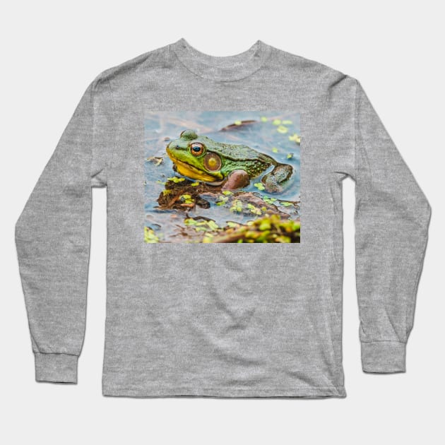 Resting Green Frog Photograph Long Sleeve T-Shirt by love-fi